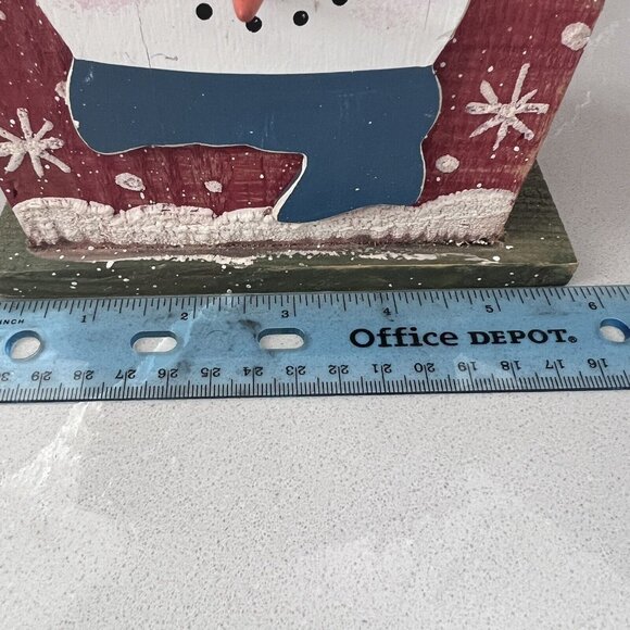 Vintage Bird House Holidays Winter Snowman Hand painted Wood Rustic Collectible - Picture 7 of 8
